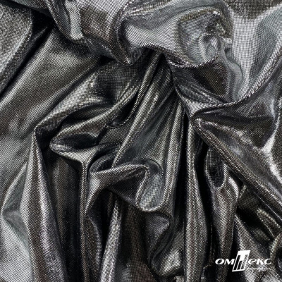 Трикотажное полотно голограмма, шир.140 см, #602 -чёрный/серебро - купить в Петропавловске-Камчатском. Цена 385.88 руб.