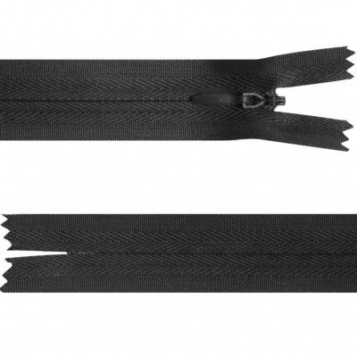 Молния потайная Т3, 60 см, хлопок, цвет чёрный - купить в Петропавловске-Камчатском. Цена: 10.13 руб.