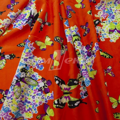 Плательная ткань "Софи" 7.1, 75 гр/м2, шир.150 см, принт бабочки - купить в Петропавловске-Камчатском. Цена 241.49 руб.