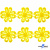 Кружево гипюр "Ромашка" 0575-1169, шир. 25 мм/уп.13,7 м, цвет 8208-жёлтый - купить в Петропавловске-Камчатском. Цена: 289.76 руб.