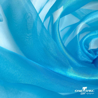 Ткань органза, 100% полиэстр, 28г/м2, шир. 150 см, цв. #38 голубой - купить в Петропавловске-Камчатском. Цена 86.24 руб.