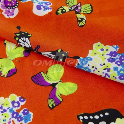 Плательная ткань "Софи" 7.1, 75 гр/м2, шир.150 см, принт бабочки - купить в Петропавловске-Камчатском. Цена 241.49 руб.