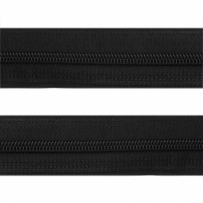 Рулонная молния с покрытием PVC спираль тип 3 (упак.270м) -черная с полосой СВО - купить в Петропавловске-Камчатском. Цена: 12.74 руб.