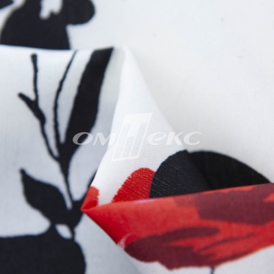 Плательная ткань "Фламенко" 22.1, 80 гр/м2, шир.150 см, принт растительный - купить в Петропавловске-Камчатском. Цена 239.03 руб.