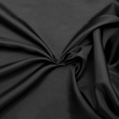 Ткань подкладочная 220T, TR 55/45, черный/Black 85 г/м2, шир.145 см. - купить в Петропавловске-Камчатском. Цена 209.52 руб.