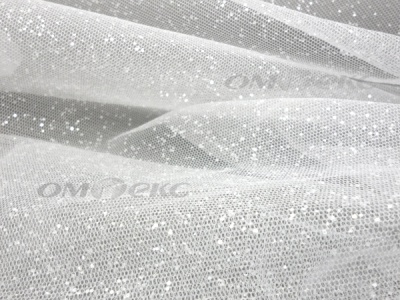 Сетка Глиттер, 40 гр/м2, шир.160см, цвет белый - купить в Петропавловске-Камчатском. Цена 163.01 руб.