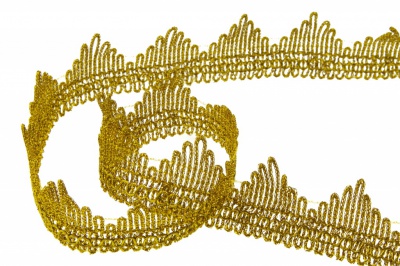 Тесьма металлизированная 8204, шир. 40 мм/уп. 13,7+/-1 м, цвет золото - купить в Петропавловске-Камчатском. Цена: 424.71 руб.