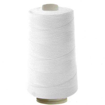 Швейные нитки (армированные) 28S/2, нам. 2 500 м, цвет белый - купить в Петропавловске-Камчатском. Цена: 148.95 руб.