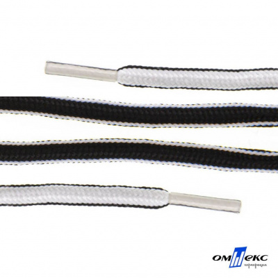 Шнурки #4-27, круглые 130 см, двухцветные (черно/белый) - купить в Петропавловске-Камчатском. Цена: 47.04 руб.