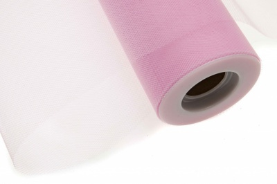 Фатин в шпульках 16-14, 10 гр/м2, шир. 15 см (в нам. 25+/-1 м), цвет розовый - купить в Петропавловске-Камчатском. Цена: 101.71 руб.