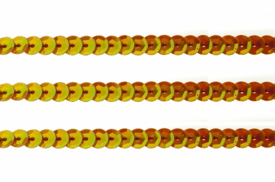 Пайетки "ОмТекс" на нитях, CREAM, 6 мм С / упак.73+/-1м, цв. 88 - оранжевый - купить в Петропавловске-Камчатском. Цена: 300.55 руб.