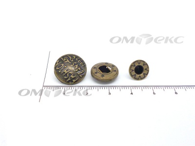 Кнопки металл 15 мм альфа антик с рис.№3  - купить в Петропавловске-Камчатском. Цена: 2.90 руб.