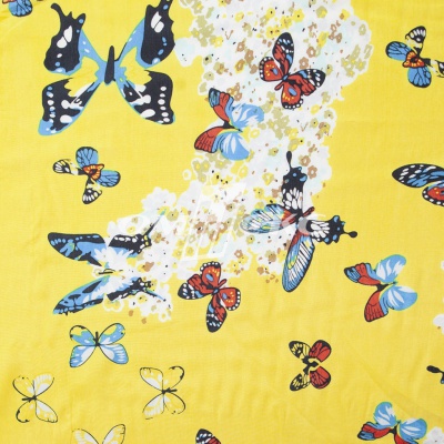 Плательная ткань "Софи" 7.2, 75 гр/м2, шир.150 см, принт бабочки - купить в Петропавловске-Камчатском. Цена 241.49 руб.