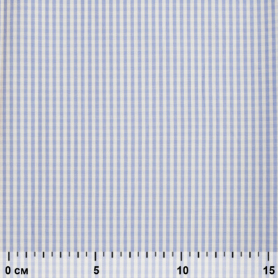 Ткань сорочечная Клетка Виши, 115 г/м2, 58% пэ,42% хл, шир.150 см, цв.2-голубой, (арт.111) - купить в Петропавловске-Камчатском. Цена 306.69 руб.