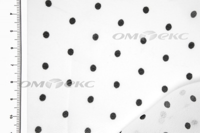 Шифон Горох 100D, 85 гр/м2, шир.150см, цвет белый/чёрн.горох - купить в Петропавловске-Камчатском. Цена 186.23 руб.