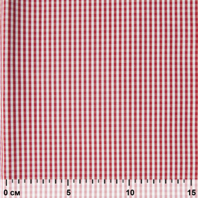 Ткань сорочечная Клетка Виши, 115 г/м2, 58% пэ,42% хл, шир.150 см, цв.5-красный, (арт.111) - купить в Петропавловске-Камчатском. Цена 306.69 руб.