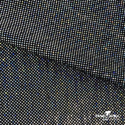 Трикотажное полотно голограмма, шир.140 см, #601-хамелеон чёрный - купить в Петропавловске-Камчатском. Цена 452.76 руб.