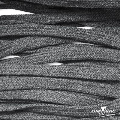 Шнур плетеный d-8 мм плоский, 70% хлопок 30% полиэстер, уп.85+/-1 м, цв.1027-серый - купить в Петропавловске-Камчатском. Цена: 735 руб.