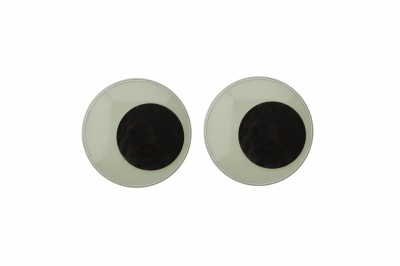 Глазки для игрушек, круглые, с бегающими зрачками, 24 мм/упак.50+/-2 шт, цв. -черно-белые - купить в Петропавловске-Камчатском. Цена: 60.32 руб.