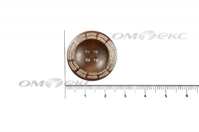 Пуговица деревянная круглая №53 (25мм) - купить в Петропавловске-Камчатском. Цена: 3.68 руб.