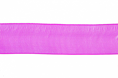 Лента органза 1015, шир. 10 мм/уп. 22,8+/-0,5 м, цвет ярк.розовый - купить в Петропавловске-Камчатском. Цена: 38.39 руб.