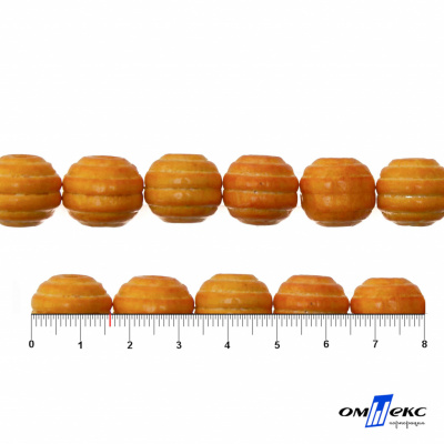 0309-Бусины деревянные "ОмТекс", 16 мм, упак.50+/-3шт, цв.003-оранжевый - купить в Петропавловске-Камчатском. Цена: 62.22 руб.