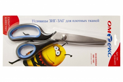 Ножницы арт.0330-6052 "ЗИГ-ЗАГ" 5 мм, для плотных тканей , 9"/ 229 мм - купить в Петропавловске-Камчатском. Цена: 740.56 руб.