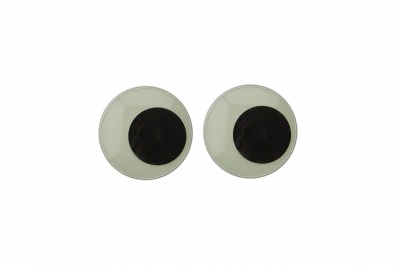 Глазки для игрушек, круглые, с бегающими зрачками, 15 мм/упак.50+/-2 шт, цв. -черно-белые - купить в Петропавловске-Камчатском. Цена: 47.40 руб.