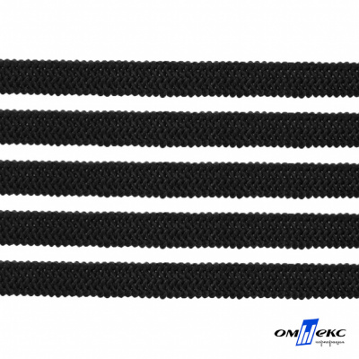 Лента эластичная вязанная (резинка) 4 мм (200+/-1 м) 400 гр/м2 черная бобина "ОМТЕКС" - купить в Петропавловске-Камчатском. Цена: 1.78 руб.