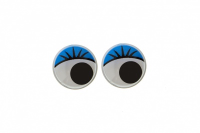 Глазки для игрушек, круглые, с бегающими зрачками, 8 мм/упак.50+/-2 шт, цв. -синий - купить в Петропавловске-Камчатском. Цена: 59.05 руб.