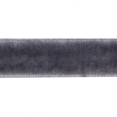 Лента бархатная нейлон, шир.12 мм, (упак. 45,7м), цв.189-т.серый - купить в Петропавловске-Камчатском. Цена: 457.61 руб.