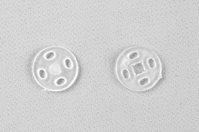 Кнопки пришивные пластиковые 10 мм, блистер 24шт, цв.-прозрачные - купить в Петропавловске-Камчатском. Цена: 48.41 руб.