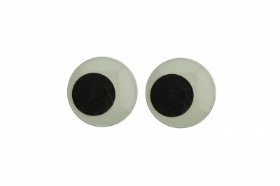 Глазки для игрушек, круглые, с бегающими зрачками, 18 мм/упак.50+/-2 шт, цв. -черно-белые - купить в Петропавловске-Камчатском. Цена: 41.81 руб.