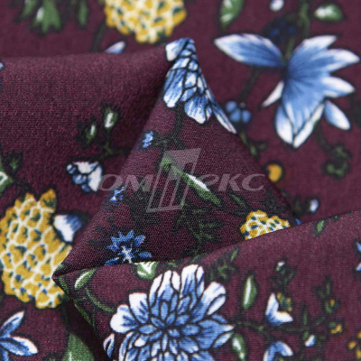 Плательная ткань "Фламенко" 4.1, 80 гр/м2, шир.150 см, принт растительный - купить в Петропавловске-Камчатском. Цена 259.21 руб.