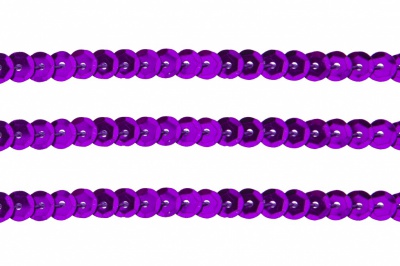Пайетки "ОмТекс" на нитях, SILVER-BASE, 6 мм С / упак.73+/-1м, цв. 12 - фиолет - купить в Петропавловске-Камчатском. Цена: 300.55 руб.